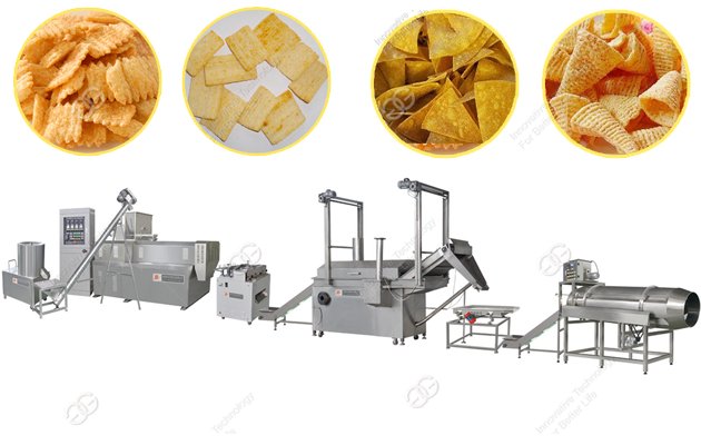 Línea de procesamiento de tortillas chips y nachos chips