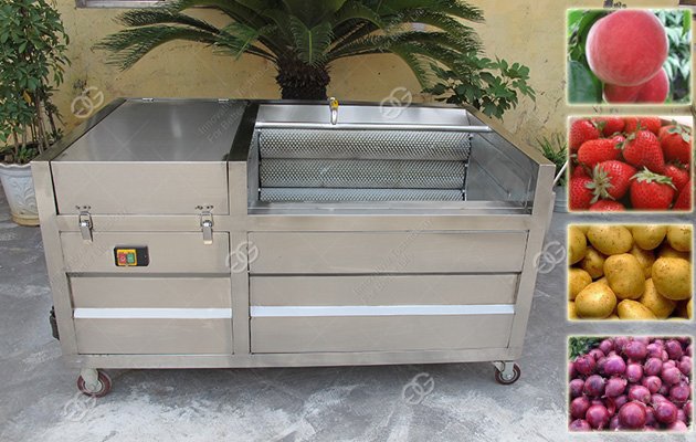 Máquina para limpiar melones y frutas