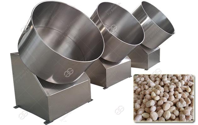 Máquina para recubrir cacahuetes recubiertos con harina