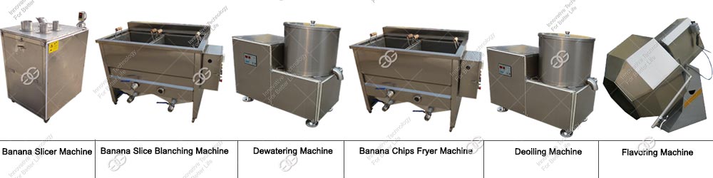 Proceso de fabricación de chips de plátano con máquina