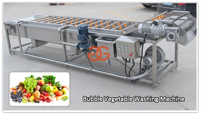 Lavadora de frutas y verduras con sistema de burbujas