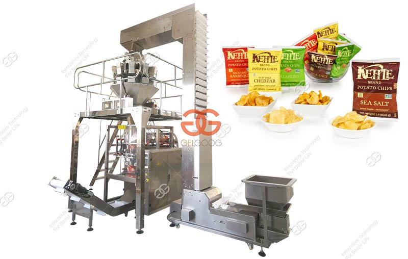 Máquina envasadora automática de patatas fritas
