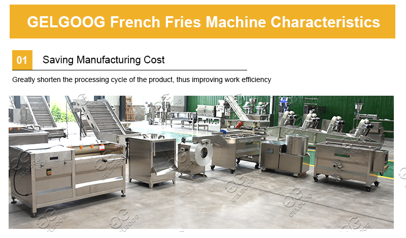 Línea de producción de patatas fritas semiautomática