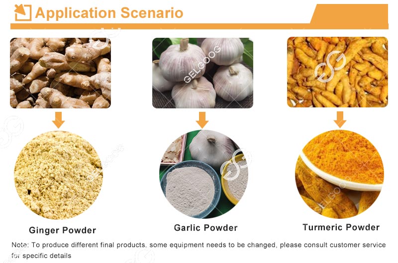 Proceso de fabricación del polvo de jengibre