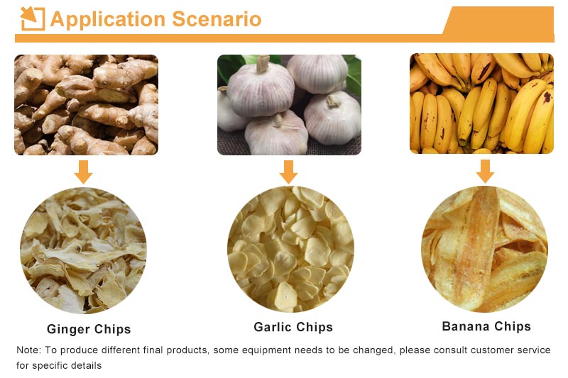 Maquinas para procesar chips de jengibre